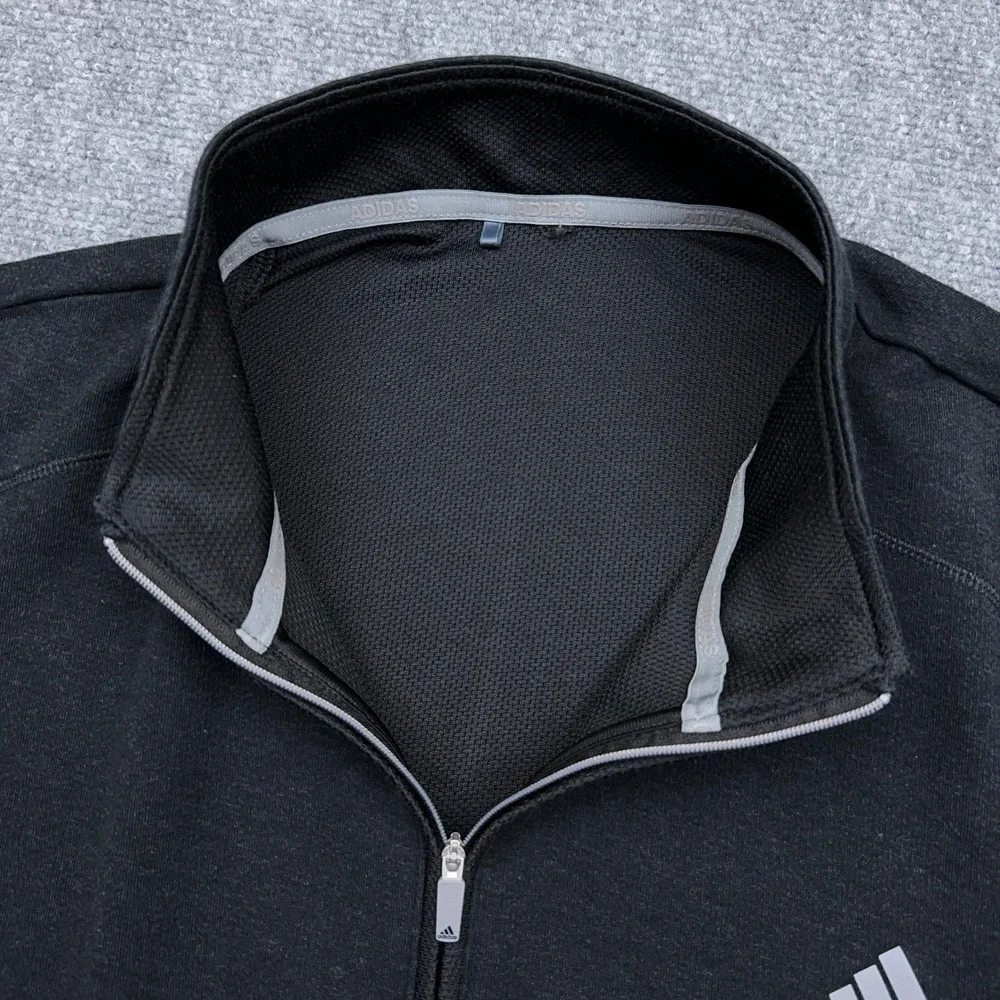 adidas 3-Stripes 1/4 Zip Pullover Men *XL* Black Melange Golf Performance GH7051
